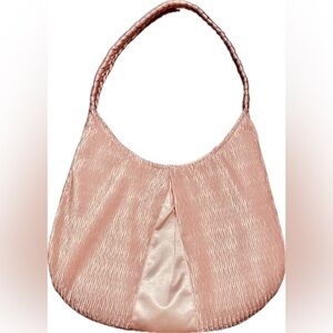 NaRaYa Pink Satin Hobo Bag